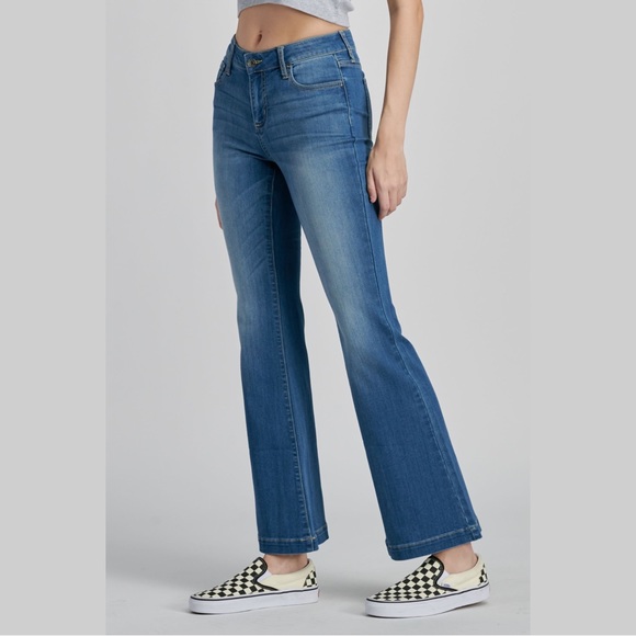Cello White Mid Rise Flare Jegging